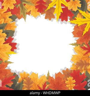 Herbst natürliche Blätter Hintergrund. Vector Illustration Stock Vektor