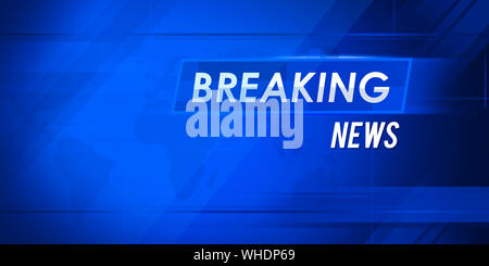 Blue Breaking neuen Hintergrund mit futuristischen Konzept in News Style. Moderne Breaking News Hintergrund Konzept Stockfoto