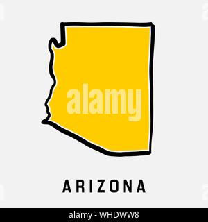 Arizona map outline-glatten vereinfachte US-form Karte Vektor. Stock Vektor