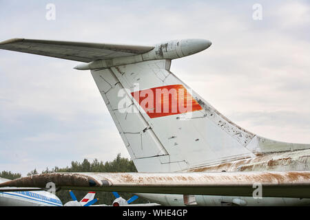 Elemente der alten militärischen Ebene schließen. Stockfoto