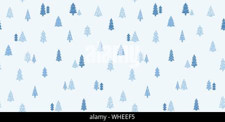 Weihnachtsbäume Hintergrund - Einfache nahtlose Vektor Textur. Geschenkpapier Design. Stock Vektor
