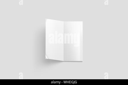 Blank weiß geöffnetes rechteckiges Magazin Mockup, isoliert Stockfoto