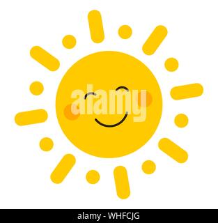 Nett lächelnden Sonne Symbol. Vector Illustration Stock Vektor