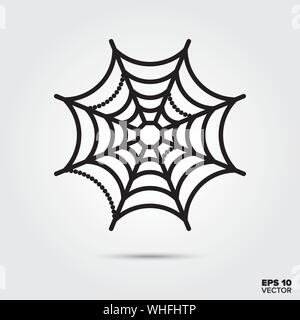 Cobweb Umrisse Symbol Stil. Herbst und Halloween Feier Symbol. Spooky cartoon Vector Illustration. Stock Vektor