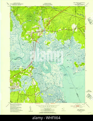USGS TOPO Karte New-Jersey NJ neue Gretna 254629 1951 24000 Wiederherstellung Stockfoto