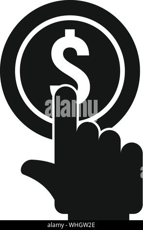 Klicken Sie auf Münze gold Symbol. Einfache Abbildung: Klicken Sie auf gold coin Vektor Symbol für Web Design auf weißem Hintergrund Stock Vektor