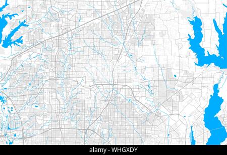 Reich detaillierte Vektor Lageplan von Plano, Texas, USA. Karte Vorlage für Wohnkultur. Stock Vektor