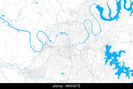Reich detaillierte Vektor Lageplan von Nashville, Tennessee, USA. Karte Vorlage für Wohnkultur. Stock Vektor