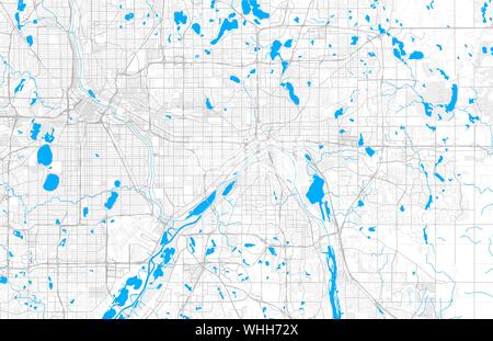 Reich detaillierte Vektor Bereich Karte von Saint Paul, Minnesota, USA. Karte Vorlage für Wohnkultur. Stock Vektor
