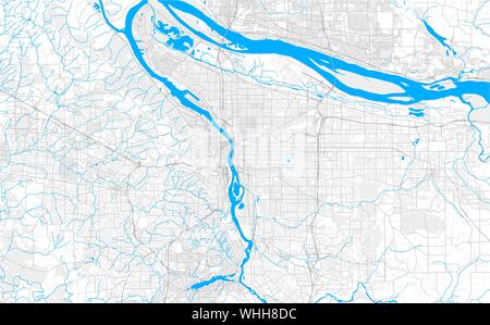 Reich detaillierte Vektor Lageplan von Portland, Oregon, USA. Karte Vorlage für Wohnkultur. Stock Vektor