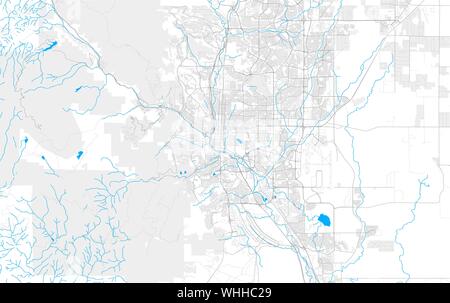 Reich detaillierte Vektor Landkarte von Colorado Springs, Colorado, USA. Karte Vorlage für Wohnkultur. Stock Vektor