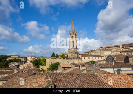 Ansicht von Saint-Emilion in Aquitanien, Frankreich Stockfoto
