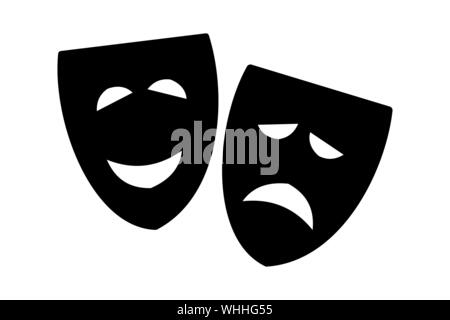 Vector Illustration von Komödie und Tragödie theater Masken eps 10. Stock Vektor