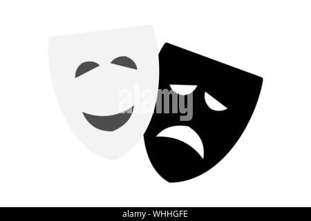 Vector Illustration von Komödie und Tragödie theater Masken eps 10. Stock Vektor