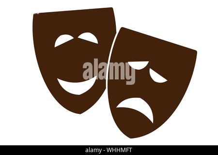 Vector Illustration von Komödie und Tragödie theater Masken eps 10. Stock Vektor