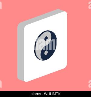 Ying Yang einfachen Vektor icon. Abbildung: Symbol Design Template für web mobile UI-Element. Perfekte Farbe isometrische Piktogramm auf 3d-weißes Quadrat. Yin Stock Vektor