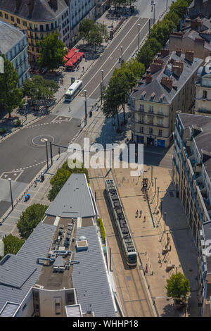 Nantes, Panorama von Tour Bretagne, Nantes, Cours des 50 Otages - Nantes, Panorama Blick vom Tour Bretagne, Nantes, Cours des 50 Otages Stockfoto