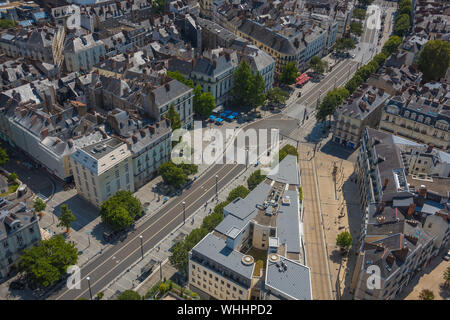 Nantes, Panorama von Tour Bretagne, Nantes, Cours des 50 Otages - Nantes, Panorama Blick vom Tour Bretagne, Nantes, Cours des 50 Otages Stockfoto