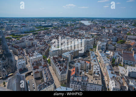 Nantes, Panorama von Tour Bretagne - Nantes, Panorama Blick vom Tour Bretagne Stockfoto