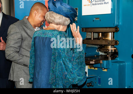 Die Royal Dutch Mint (KNM), Utrecht, Niederlande. Samstag, 31 August, 2019. Ihre Königliche Hoheit Prinzessin Beatrix der Niederlande, heute Morgen Stockfoto