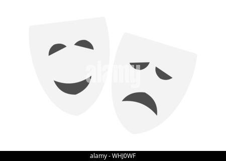Vector Illustration von Komödie und Tragödie theater Masken eps 10. Stock Vektor