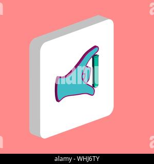 Experiment, Lab einfachen Vektor icon. Abbildung: Symbol Design Template für web mobile UI-Element. Perfekte Farbe isometrische 3D-Piktogramm auf weißem Quadrat Stock Vektor