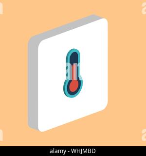 Thermometer einfachen Vektor icon. Abbildung: Symbol Design Template für web mobile UI-Element. Perfekte Farbe isometrische Piktogramm auf 3d-weißes Quadrat. T Stock Vektor