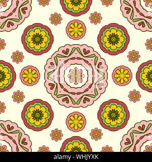 Nahtlose Muster mit floralen Ornament. Sonnig warmen Muster in Creme Farbe Stock Vektor