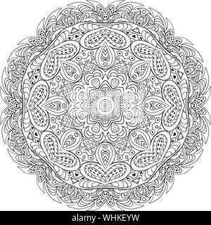 Malbuch. Mandala östlichen Muster. Zentangl runde Ornament Stock Vektor