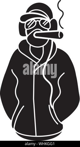 Rapper rauchen Symbol, einfachen Stil Stock Vektor