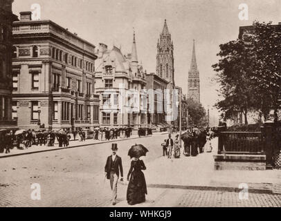 Fifth Avenue an einem Sonntag in New York City, ca. 1891 Stockfoto