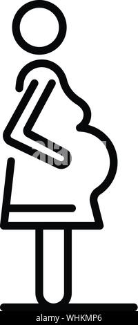 Schwangere Frau Symbol, outline Style Stock Vektor