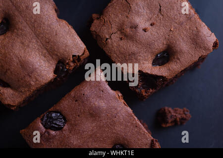 Close-up Blick von oben auf die brownies Stockfoto