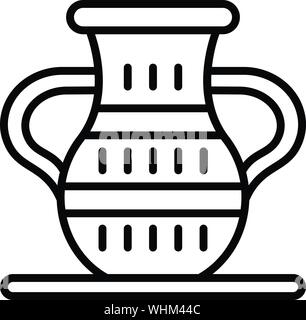 Ägyptische Vase Symbol, outline Style Stock Vektor