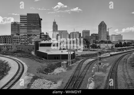 Innenstadt von Raleigh vom Boylan Brücke in Raleigh, North Carolina Stockfoto