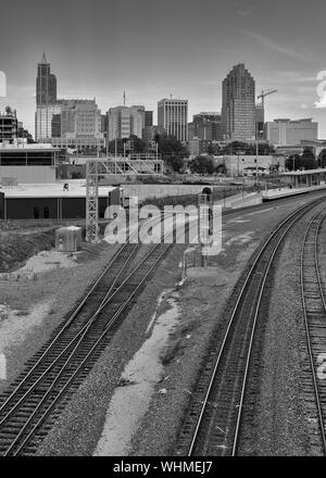 Innenstadt von Raleigh vom Boylan Brücke in Raleigh, North Carolina Stockfoto
