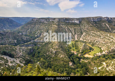 Grand Site des Zirkus von Navacelles in Schluchten La Vis in den Cevennen, Südfrankreich Stockfoto