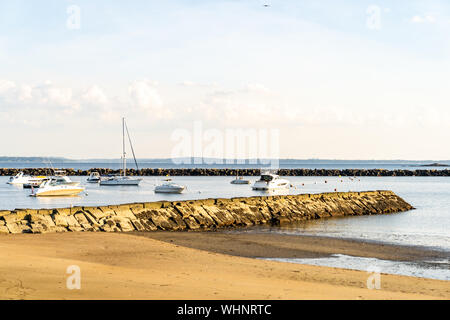 Hafen und Meerblick von Rye Playland, New York. Stockfoto