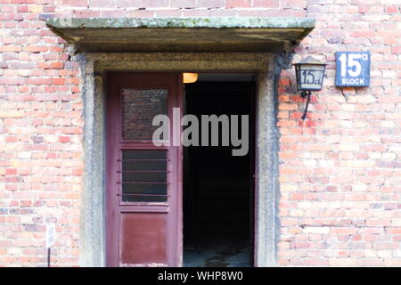 Nr. 15 Block im Konzentrationslager Auschwitz in Oświęcim, Polen Stockfoto