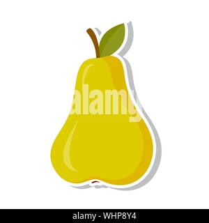 Birne. Süße Frucht. Isolierte Obst auf weißem Hintergrund. Vector Illustration. Stock Vektor