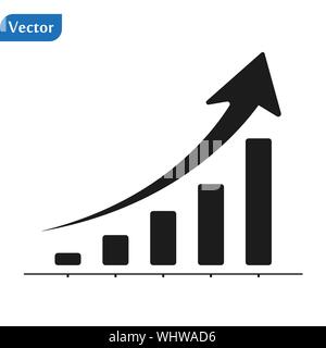 Konzept Farbe colum Chart mit Wachstum Pfeil. isolierte Vektor Grafik Stock Vektor