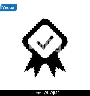 Schwarz Qualität Quadrat auf weißem Hintergrund abgerundet. Abbildung: Eps 10. Stock Vektor