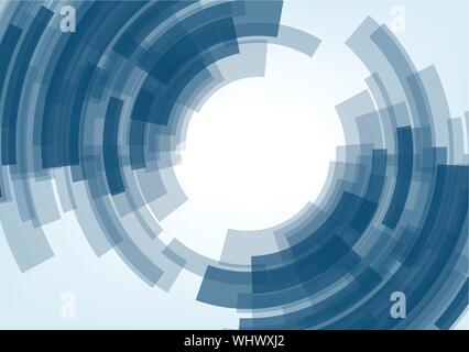 Zusammenfassung Hintergrund mit blauer Kreis streifen. Konzept neue Technologie und dynamische Bewegung. Stock Vektor
