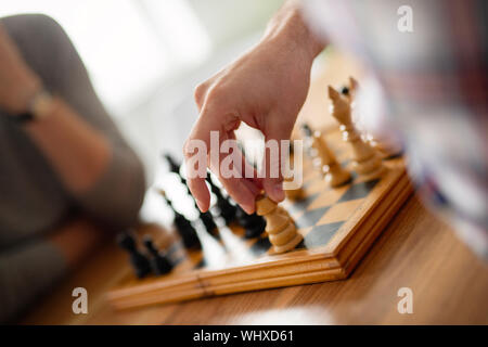 Schach Spiel, Strategie Plan für das Gewinnen erfolg konzept Stockfoto