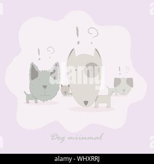 Cartoon Abbildung verschiedener verdächtige Hunde oder Welpen einstellen Stock Vektor