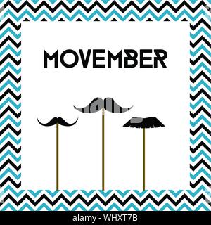 Movember. Mens Health Monat. Krebs Bewusstsein. Vektor banner Stock Vektor