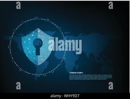 Internet Security online Konzept: Vorhängeschloss mit Schlüsselloch Symbol in. die persönlichen Daten Sicherheit veranschaulicht cyber Datensicherheit oder Privatsphäre Idee. B Stock Vektor
