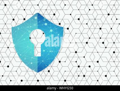 Globales Netzwerk Sicherheit in Form von Hexagon Design. Vektor Zusammenfassung Technologie Abbildung Stock Vektor