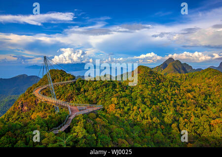 Die Landschaft von Langkawi von Seilbahn Sicht Stockfoto