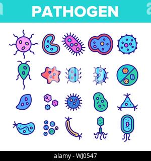 Farbe Erreger Elemente Vektor Zeichen Symbole gesetzt Stock Vektor